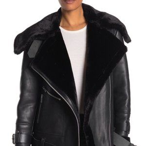 NEW Walter Baker Celine Faux Fur Leather Jacket